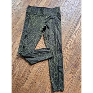 Victorias Secret Pink Ultimate Legging Women size Large dark green leopard print